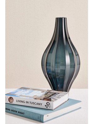 Paşabahçe Dalgalı Vazo 37 cm Lacivert