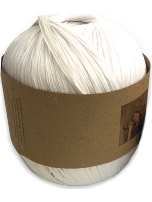 Pazarcan Beyaz Rafya Ip 50 gr - Doğal Malzeme ile Örgü Materiyali