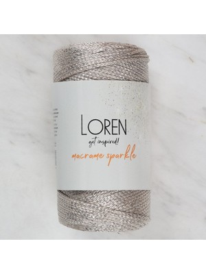 Pazarcan Simli Bej El Örgü Ipi - Rm 3 (Macrame Sparkle)