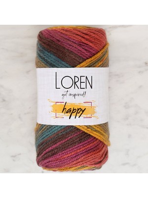 Pazarcan Happy Ebruli El Örgü Ipi - 4 Katlı, Renkli Dayanıklı