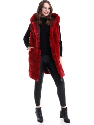 Stores36 Reks Kapüşonlu Yelek - Kırmızı