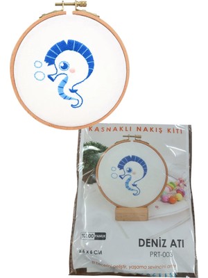 Pazarcan Kasnaklı Nakış Kiti - Deniz Atı (8.6 x 6 Cm)