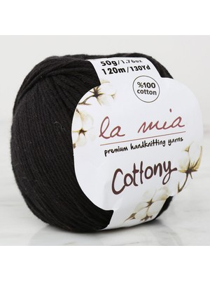 Pazarcan La Mia Cottony Siyah Bebek El Örgü Ipi - 100% Pamuk