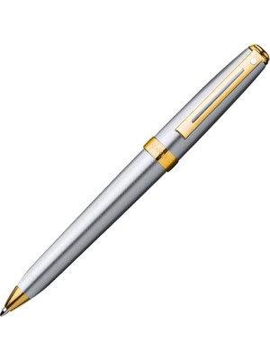 sheaffer 342-2 tükenmez kalem prelude krom gövde ve kapak - altın kaplama klips