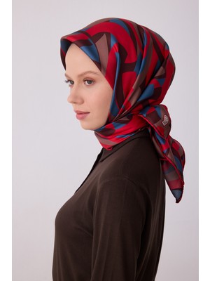 Belli Geometrik Desen Ipek Twill Eşarp  - 2026 Ilkbahar-Yaz (T)  4327-85