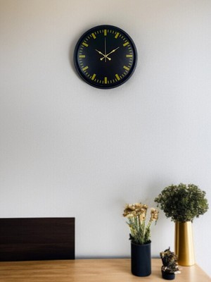 Pazarcan 36 cm Siyah Duvar Saati - Minimalist Tasarım