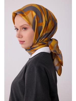 Belli Geometrik Desen Ipek Twill Eşarp  - 2026 Ilkbahar-Yaz (T)  4327-58