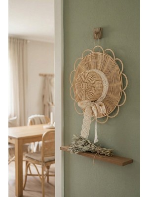 AkanArt Studio Hasır Rattan Dekoratif Şapka – Doğal El Örgüsü Duvar Süsü