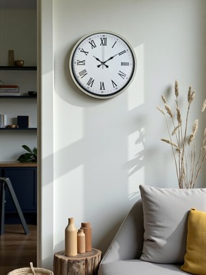 Pazarcan Krem Roma Rakamlı 36 cm Duvar Saati