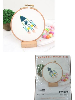 Pazarcan Roket Temalı Kasnaklı Nakış Kiti 8.6 x 6 cm