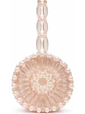 Pazarcan Melo Nude Abiye Çanta - El Yapımı Kristal Detaylar