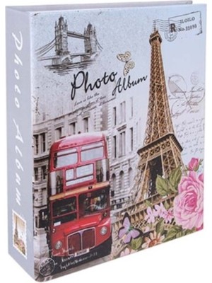 Aura-Studio Pisa & Eyfel Kulesi Renkli Desenli 96'lık 10X15CM Fotoğraf Albümü