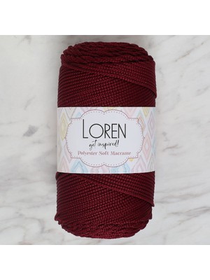 Pazarcan Bordo Polyester Macrame El Örgü Ipi - Iplik (LM039)