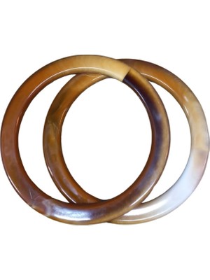 Pazarcan Yuvarlak Kahverengi Akrilik Çanta Sapı - 10 cm