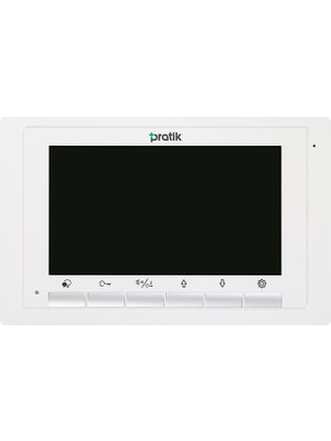 Pratik Kart Pratik 2K-701 7" Dijital Renkli Tft Kapasitif Dokunmatik Butonlu Daire Içi Monitör (Beyaz)