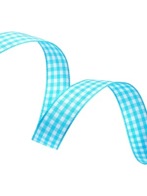 Pazarcan Mint Tafta Ekoseli Kurdele 25 mm - 1 Metre