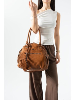 Baginn Y.s.deri Kadın Omuz Çantası Vegan Deri Çapraz Askılı Kol Çantası 30*27 cm Cüzdan Anahtarlıklı