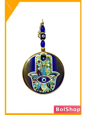 BolShop Mavi Cam Nazar Boncuğu Fatma Ana Eli Duvar Dekoru