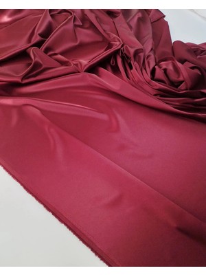 Kumaş Parça Bordo Renkte Tok Hafif Esnek Saten En: 140CM