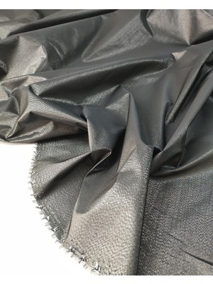 Kumaş Parça Koyu Gri Lame Tafta 140X225CM