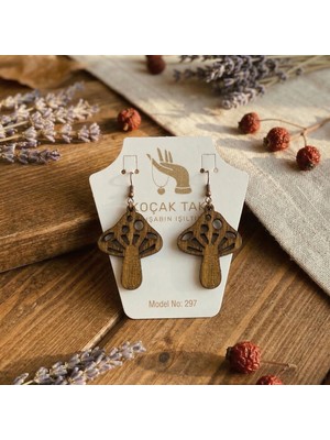 Koçak Takı Ahşap Küpe Modern Özgün Minimalist Takı Model No 297