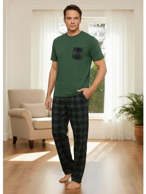 Pijamoni Erkek Bisiklet Yaka Kısa Kol Ince Pijama Takımı 6163/8 - 1 Adet
