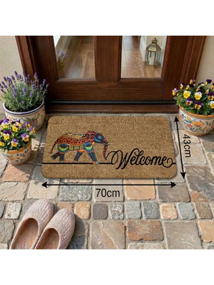 Fil Desenli Kapı Önü ve Iç Mekan Paspası