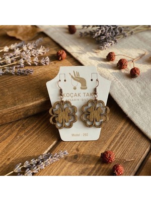 Koçak Takı Ahşap Küpe Modern Özgün Minimalist Takı Model No 292