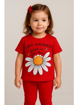 Kız Çocuk Desenli Alt ve Üst Takım