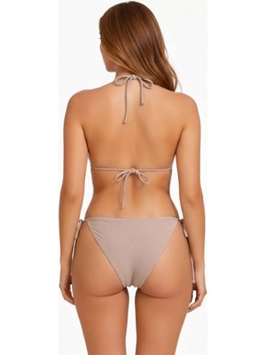 Sheviva Kadın Ipli Bikini Takımı Vizon Üçgen Kesim