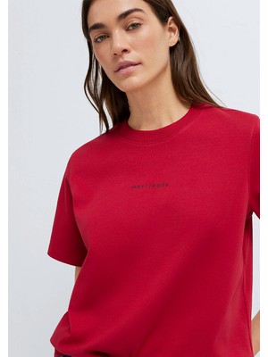 Mavi Mavi Logo Baskılı Kırmızı Tişört 1613890-70391