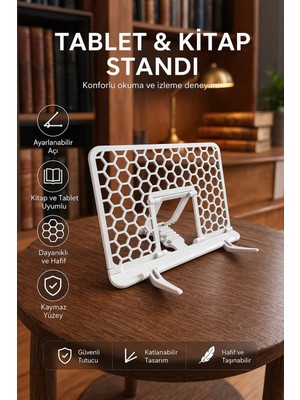 Raintech Raıntech Katlanabilir Tablet & Kitap Standı – Ayarlanabilir Açı, Sayfa Tutucu, Ergonomik Okuma Aparatı
