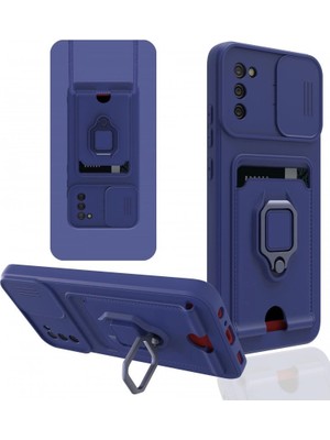 Sb Shopping Galaxy A03S Kılıf Zuma Kartvizitli Yüzüklü - Lacivert