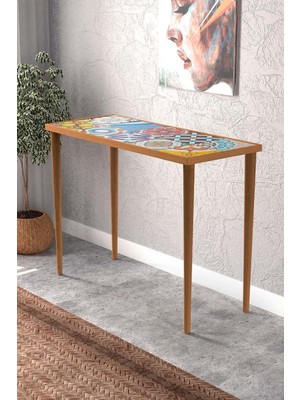 Feyza Design Doğal Masif Ayaklı Dresuar - 101X41CM Turuncu