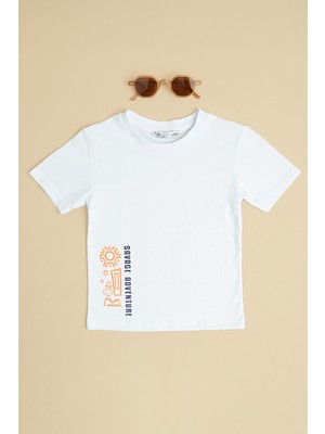 FullaModa Savage Adventure Baskılı Erkek Çocuk Tişört