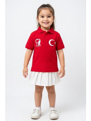 Teknik Atatürk Ay Yıldız Baskılı Polo Yaka Tişört