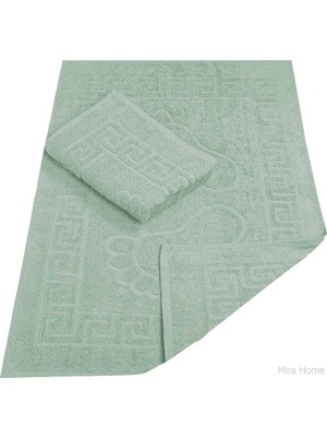 Hsc Bilişim 2 Li Banyo Ayak Havlusu Pamuk 50X70 cm Menesch Yeşil