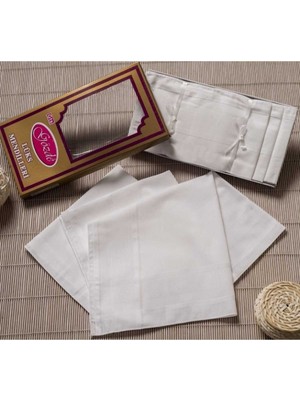 Hsc Bilişim Sarı Kutulu 46X46 cm 12 Adet Kumaş Mendil-Beyaz