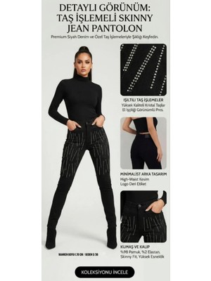 Hard Money Taş Işlemeli Likralı Dar Paça Kot Pantolon