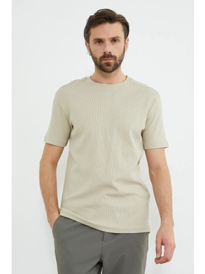 FullaModa Basic Fitilli Bisiklet Yaka Tişört