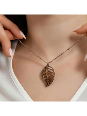 Koçak Takı Ahşap Kolye Modern Özgün Minimalist Takı Model No 248