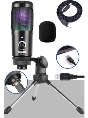 Braventa Collection BM350 Rgb USB Oyuncu Yayıncı Mikrofonu ( Tiktok Twitch Canlı Discord Youtube)