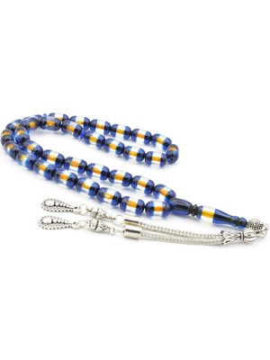 Murty99 Kapsül Kesim Günlük Boy Sarı Lacivert Sürmeli Sıkma Kehribar Tesbih