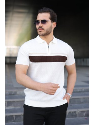 Gacha Erkek Örgü Desenli Renkli Kısa Kollu Triko Tişört