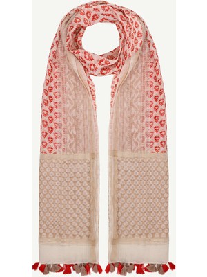 Yargıcı Püskül Detaylı Geometrik Desenli Şal