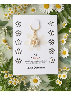 Umut Hediyecilik Anneler Günü Hediyesi Inci Papatya Anahtarlık 8 Adet