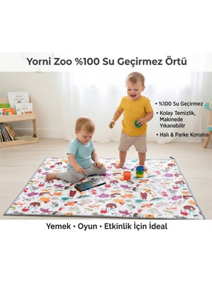 Yorni Zoo, 145X210 cm Su Geçirmez, Yer/masa Örtüsü, Aktivite, Yemek ve Oyun Için, Doğa Dostu ve Çevreci,