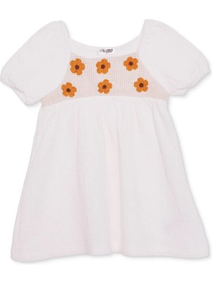 Hellobaby Kız Bebek Elbise Çiçek Baskılı Bisiklet Yaka Strappy