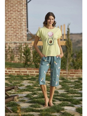 Marsilyan-  Desenli ve Baskılı "yoga Sport" Kapri Takımı