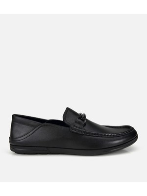 Hotiç Erkek Deri Siyah Yumuşak Dokulu Tokalı Günlük Loafer